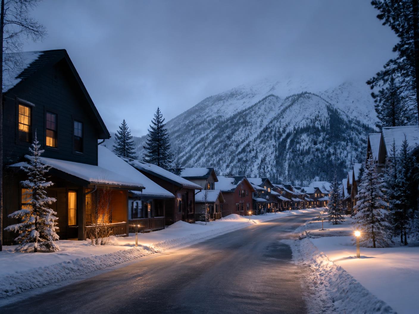 Old Mill Village neighborhood in the lake basin